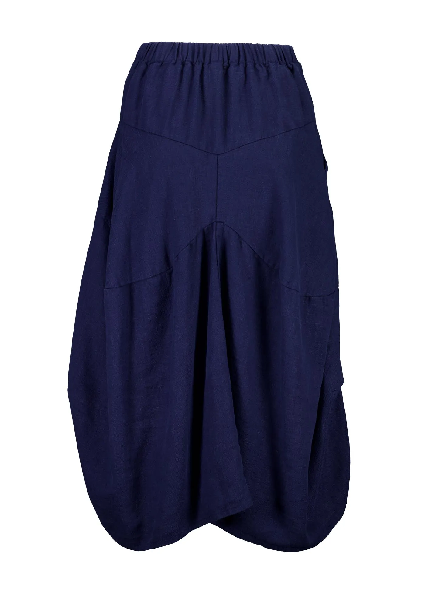 Milwaukee Fiesta Skirt Navy in Slub Linen