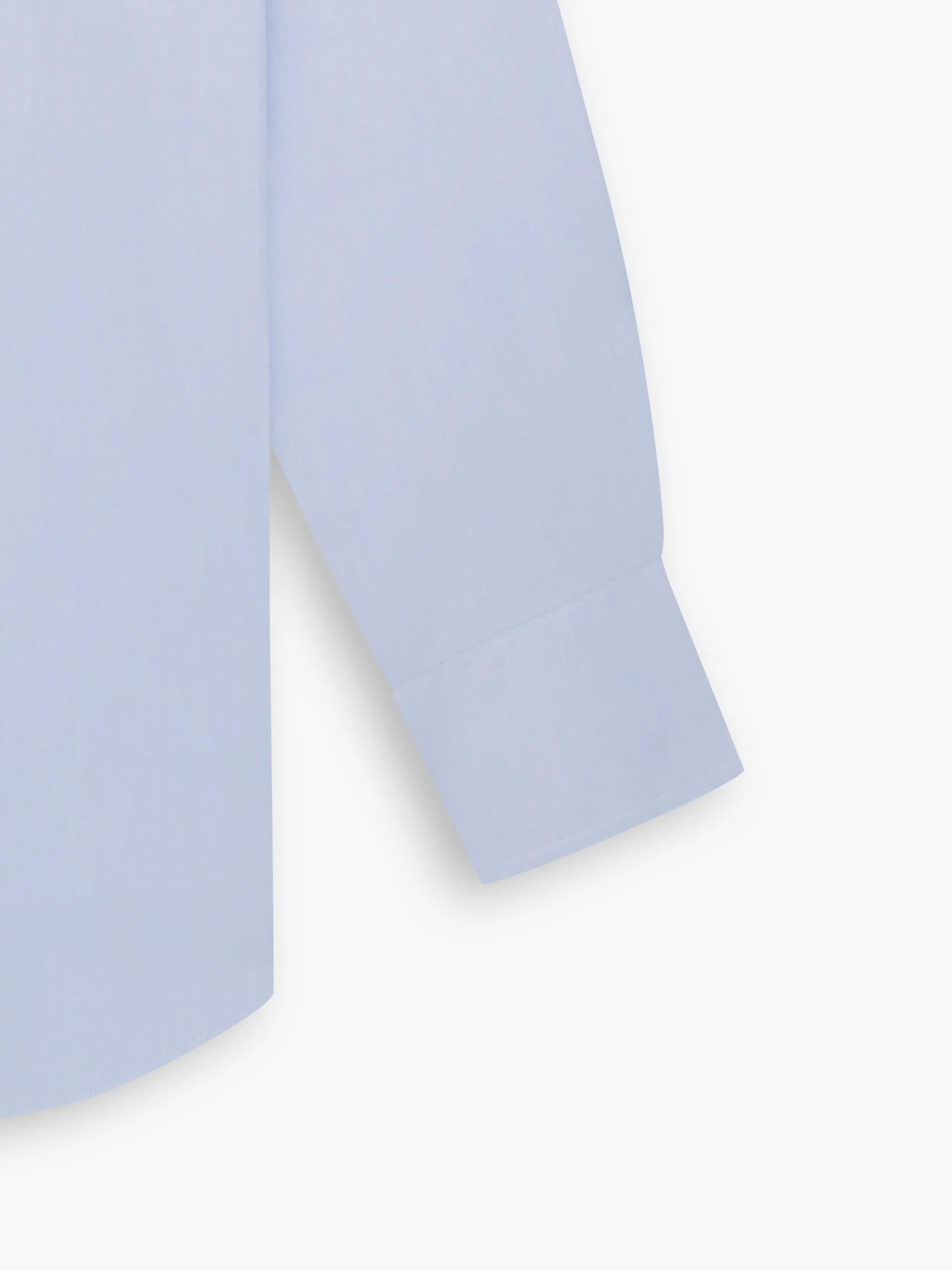 Non-Iron Pale Blue Twill Fitted Single Cuff Classic Collar Shirt