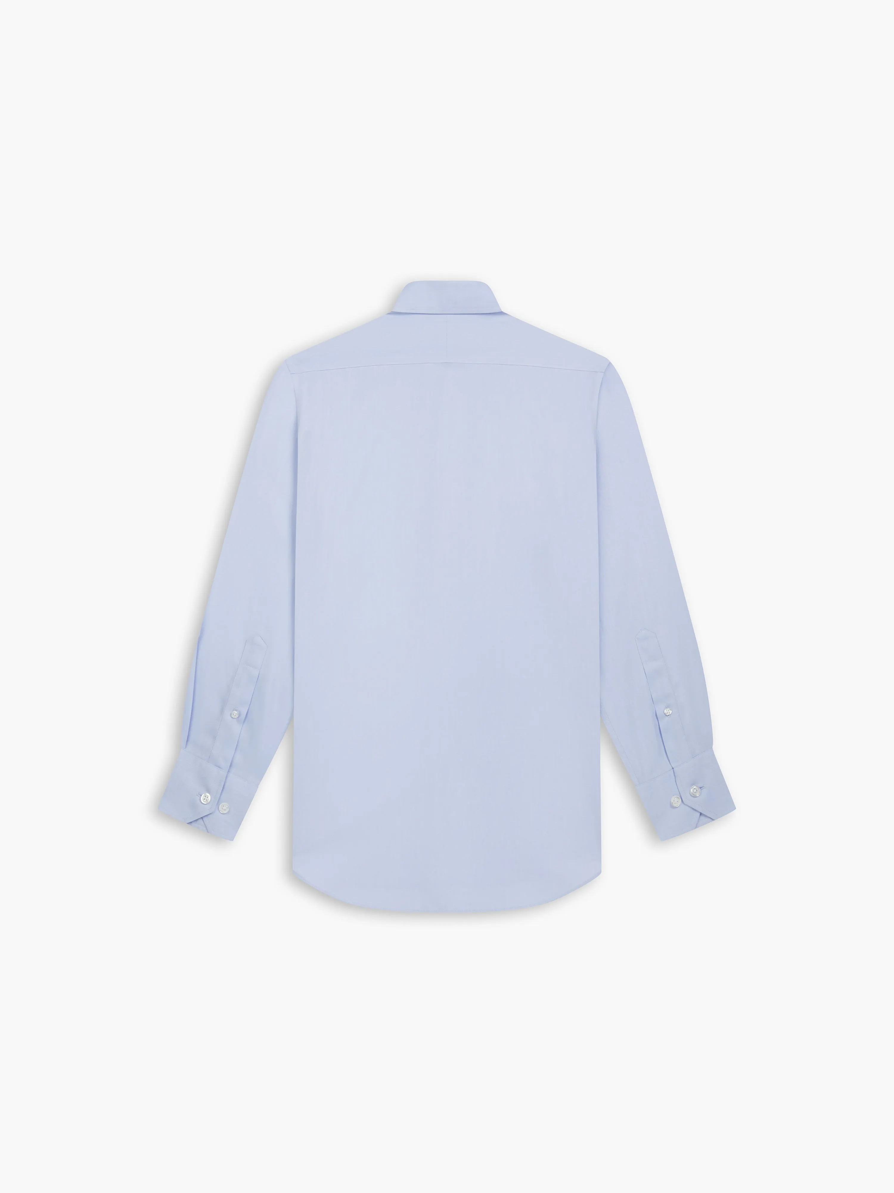 Non-Iron Pale Blue Twill Fitted Single Cuff Classic Collar Shirt