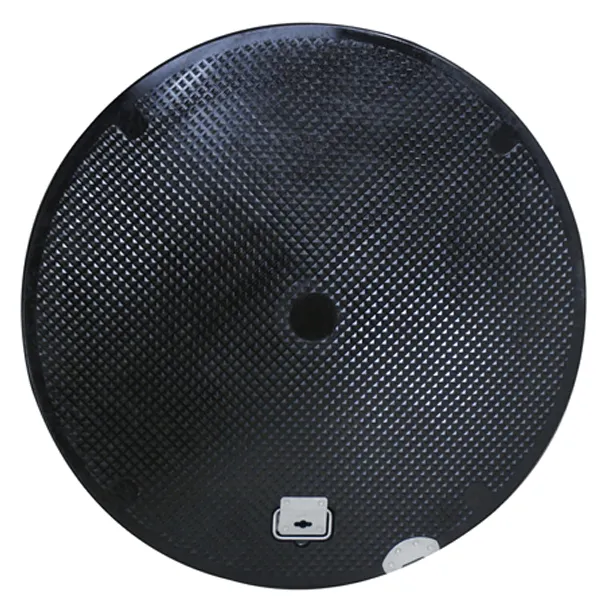 Plastic Manhole Cover, Round 42" x 24", Black Lay-In Lid