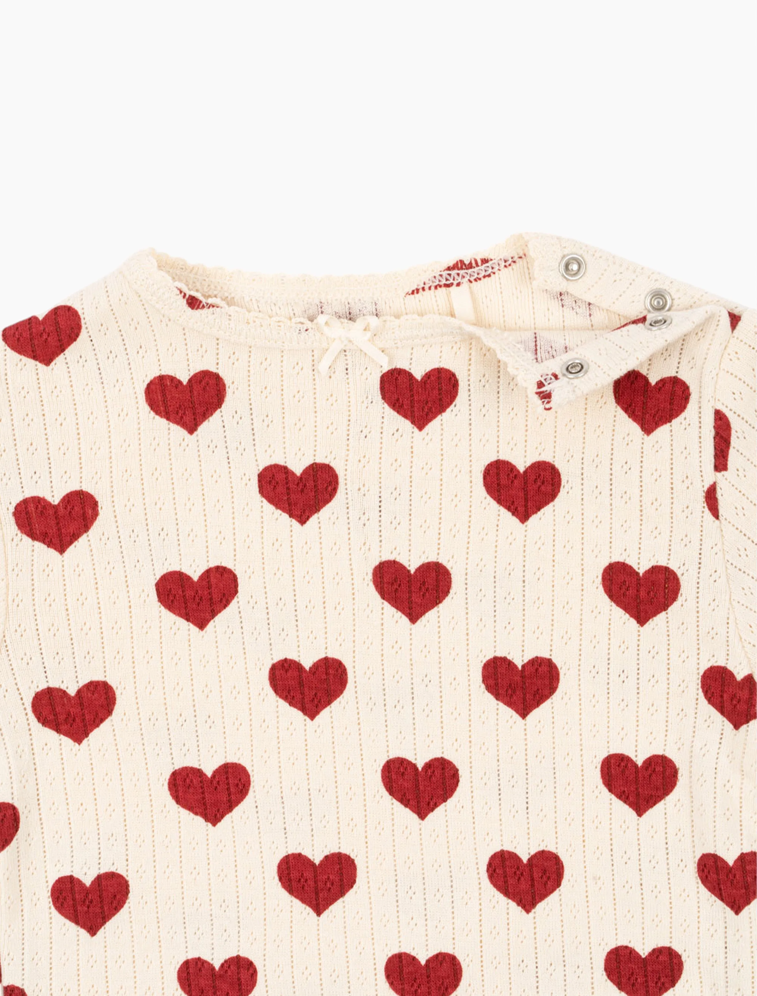 Pointelle Minnie Bodysuit in Amour Rouge