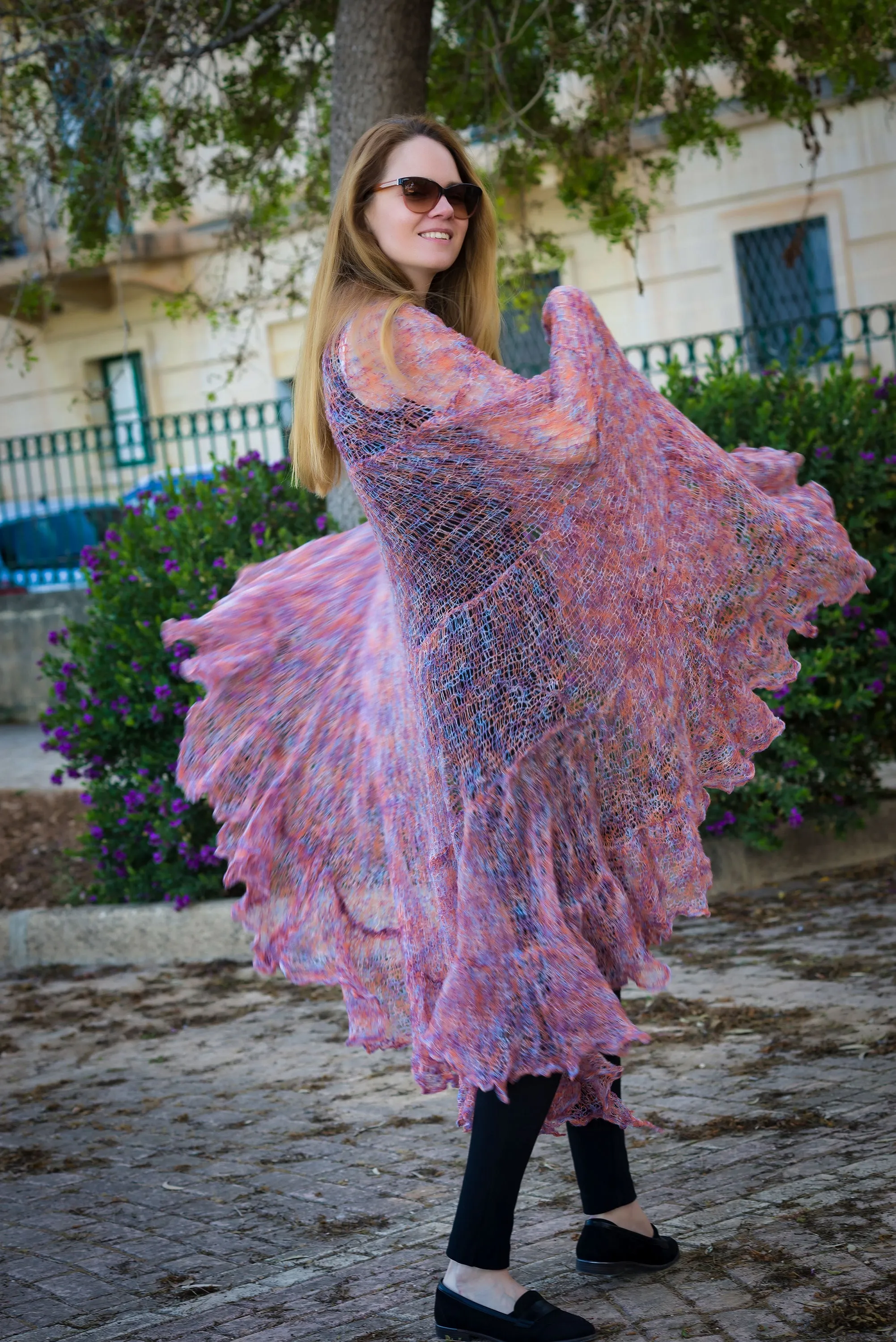 "Pink Sunset" Shawl