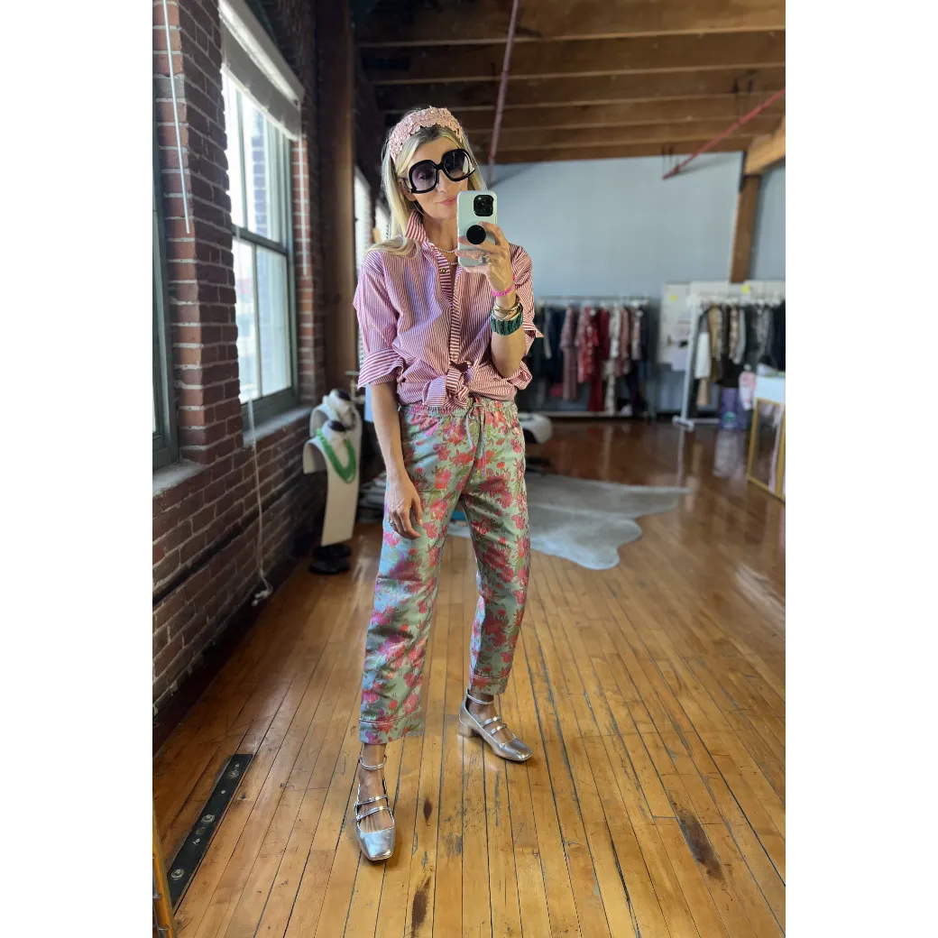 SAMPLE - Everyday Pants - Rosy Brocade