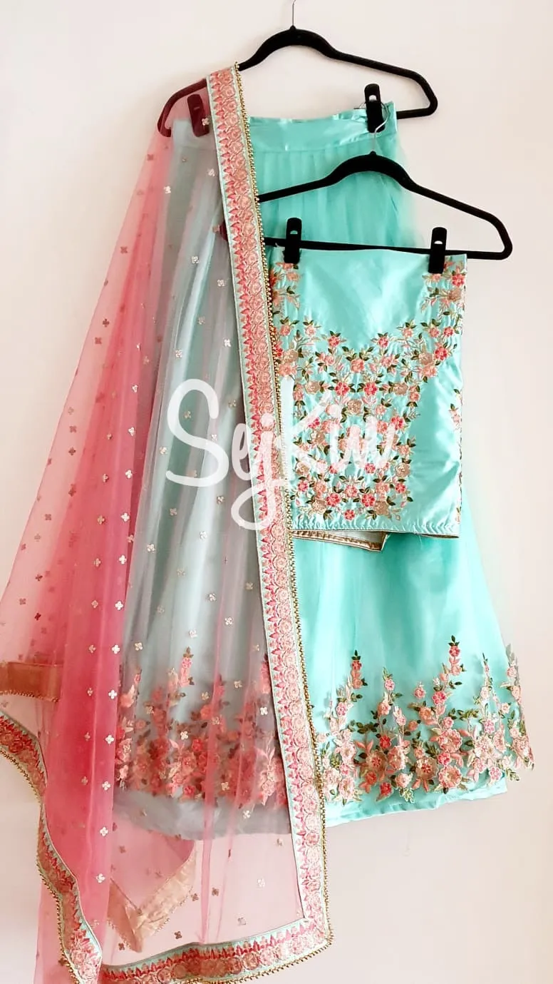 Sea green lehenga