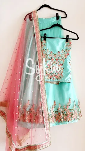 Sea green lehenga