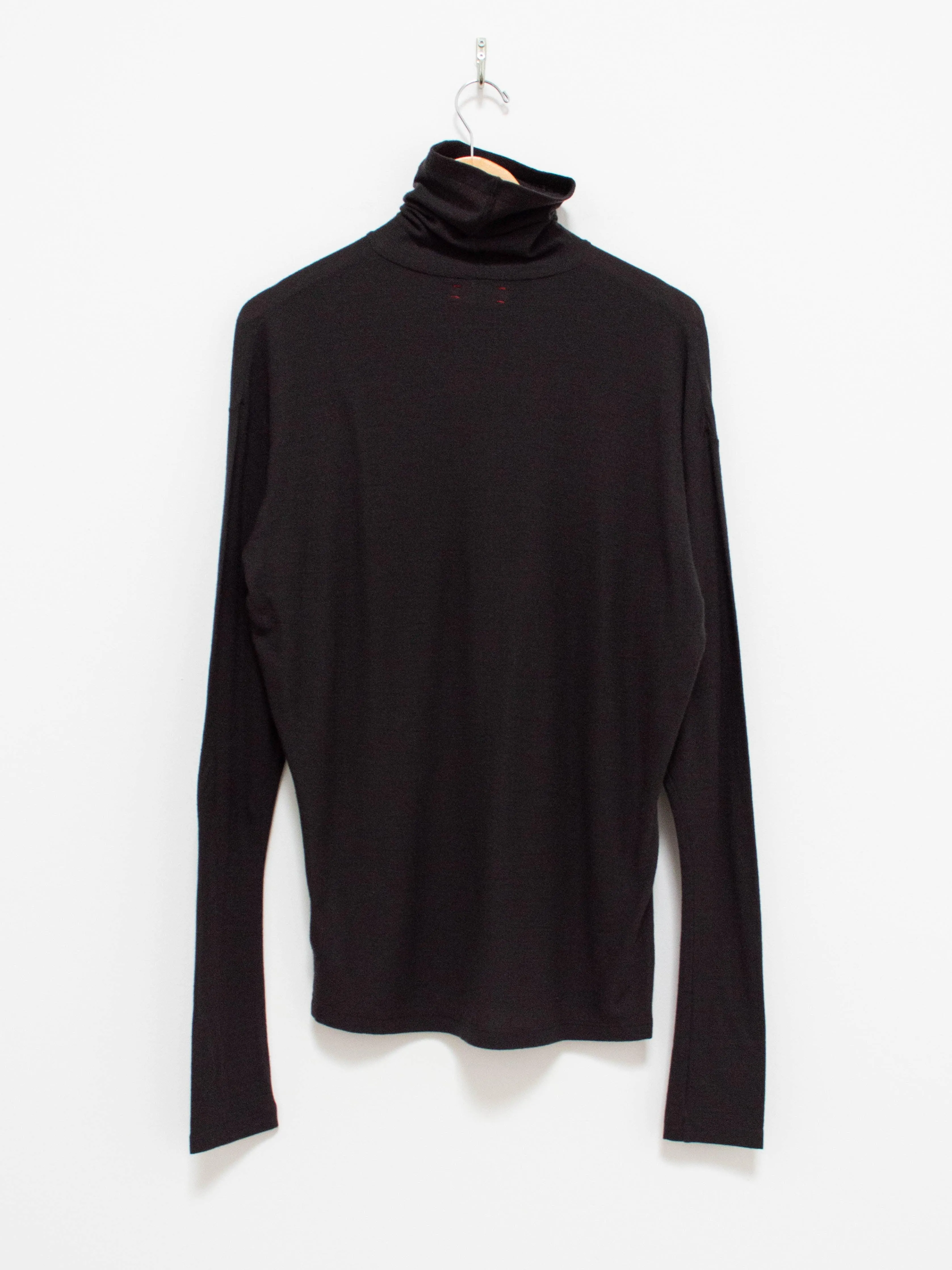 Superfine Merino Crepe Jersey Turtleneck Tee - Charcoal