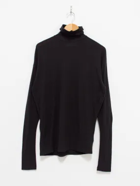 Superfine Merino Crepe Jersey Turtleneck Tee - Charcoal