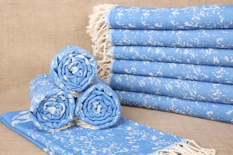 The Original Blue Turkish Turtle Beach Towel
