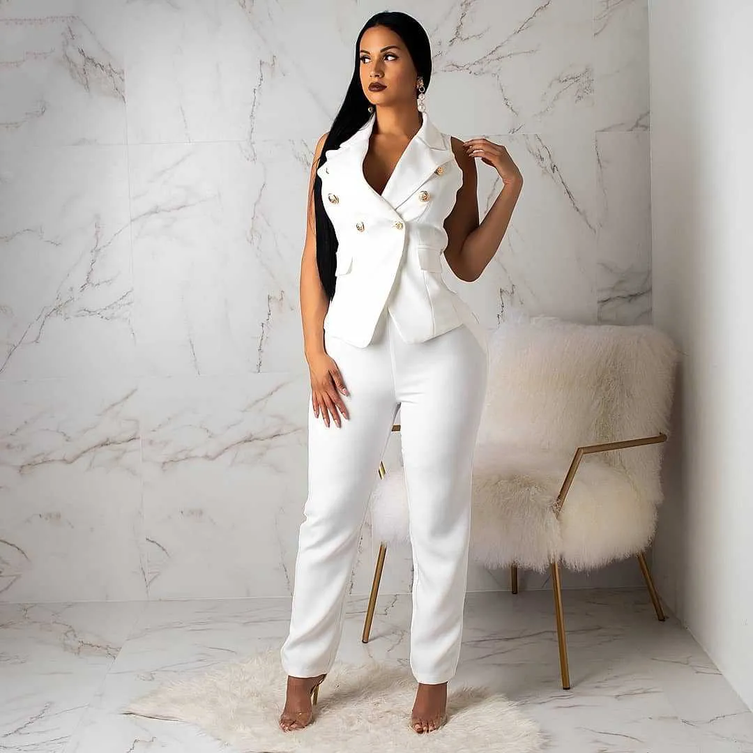 Wenkouban women's OL office two-piece suit vest small suit vest jacket trousers commute summe suit women  blazer women