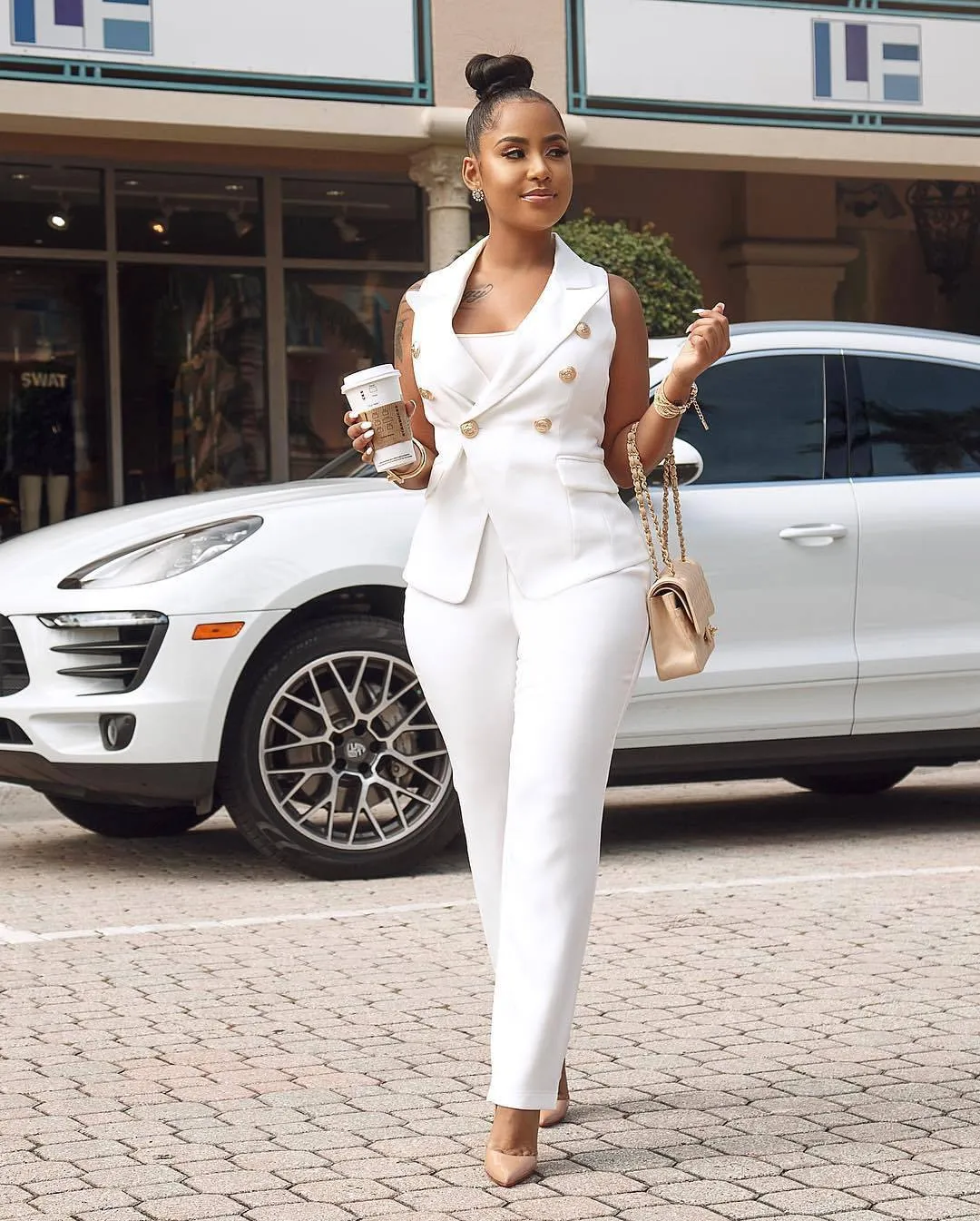 Wenkouban women's OL office two-piece suit vest small suit vest jacket trousers commute summe suit women  blazer women