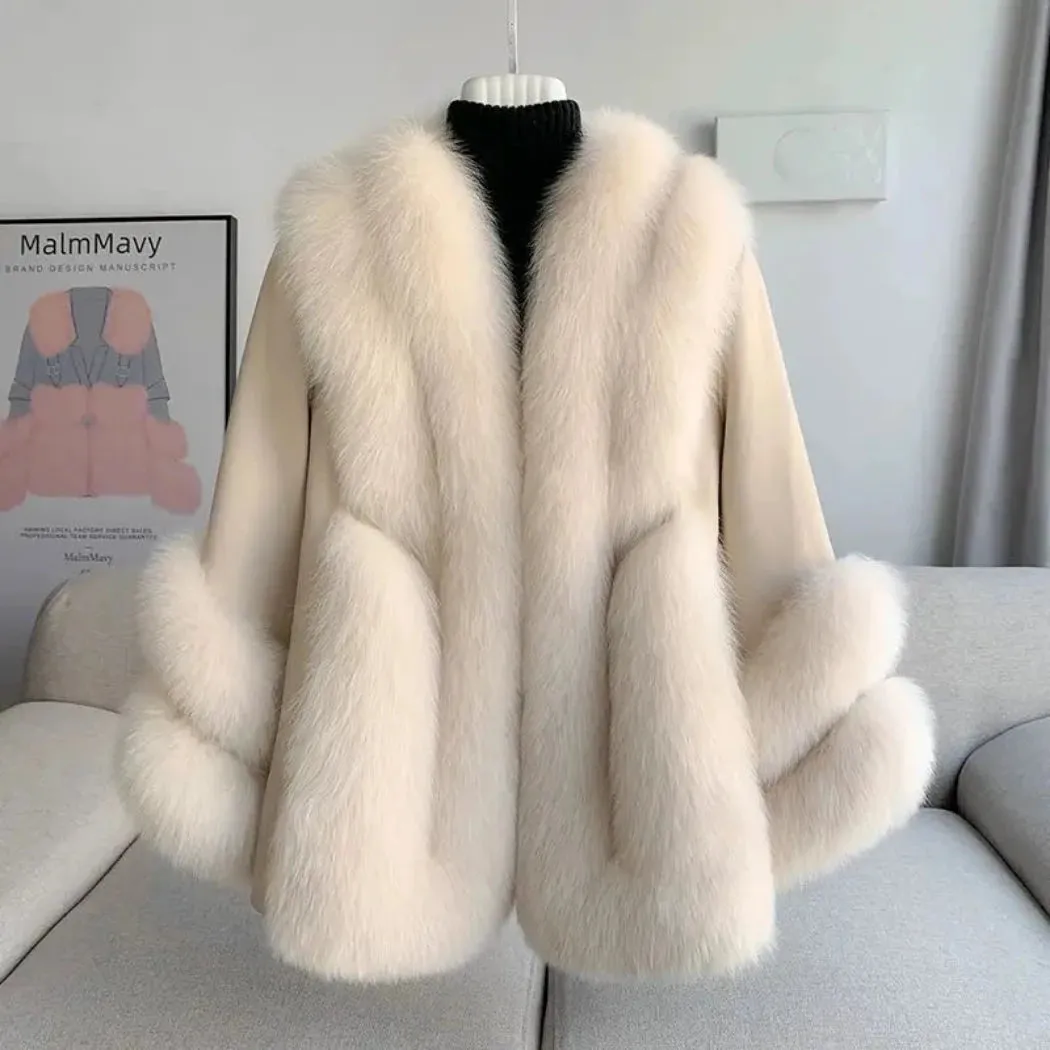 Women's Fox Fur Leather Coat