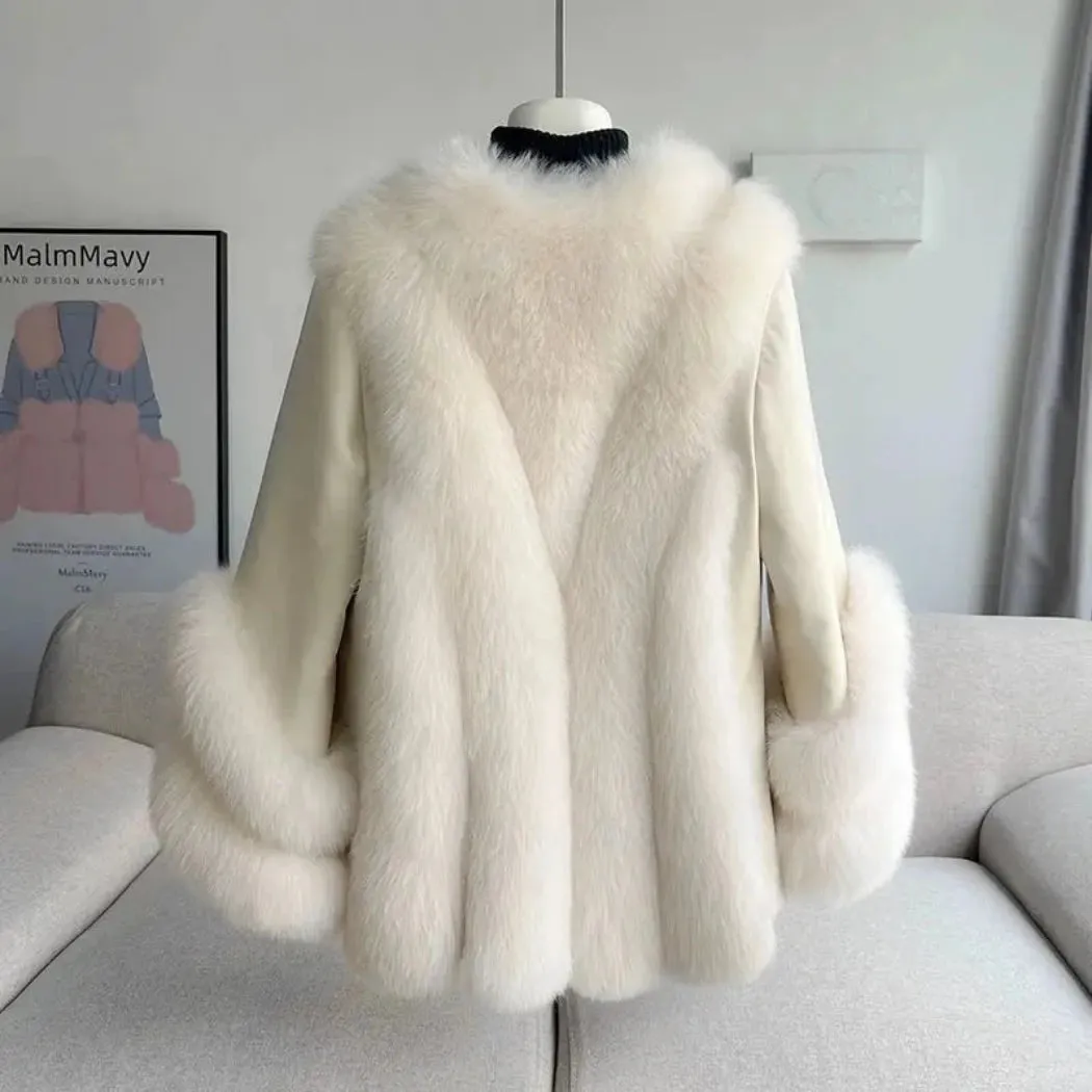 Women's Fox Fur Leather Coat