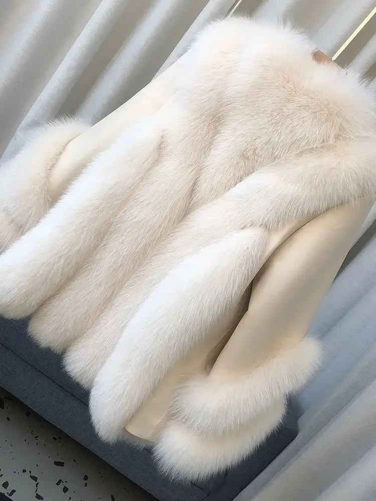 Women's Fox Fur Leather Coat