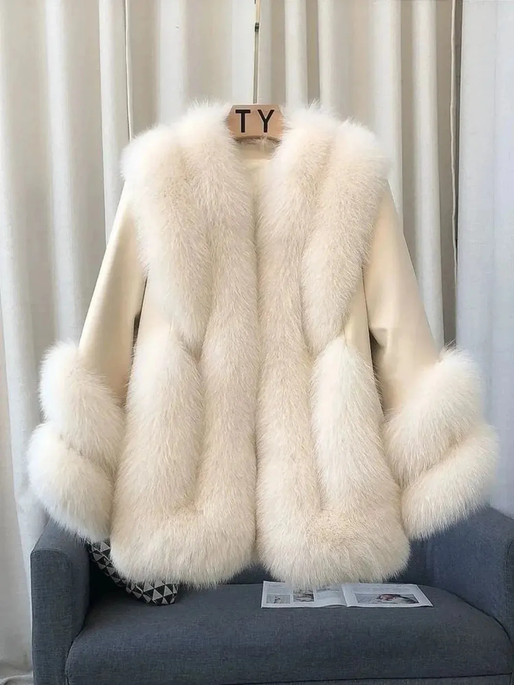 Women's Fox Fur Leather Coat