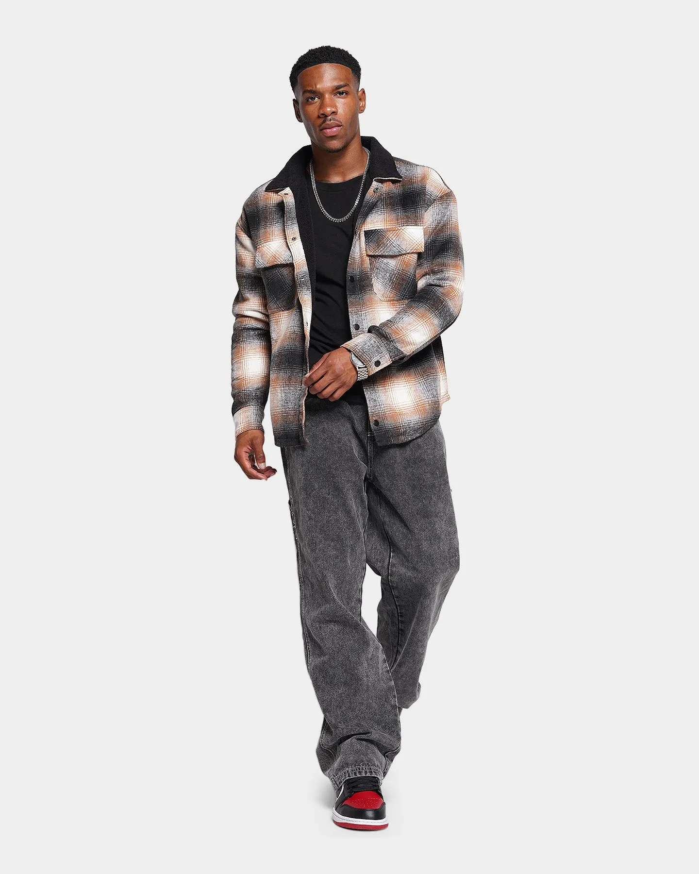 XXIII Sherpa Flannel Jacket Tan/Black